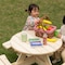 Gardenised Round Kids Picnic Table, Natural, Chinese Fir Wood, 19.75 in H Overall QI004616 - alternate 2